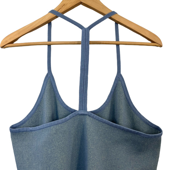 WAYF Blue '98 Alicia T-strap Knit Bodysuit V Neck Oasis Tank Top/Cami Size: 3x - Picture 6 of 9